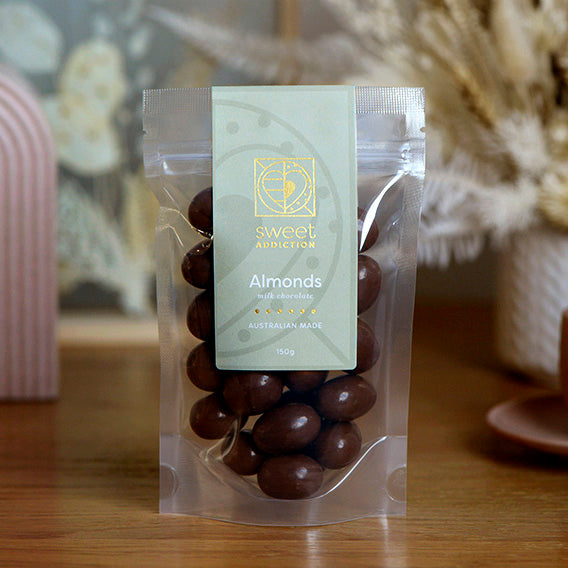 Milk Chocolate Almonds, Melbourne-made chocolate-coated almonds from Sweet Addiction Confectionery