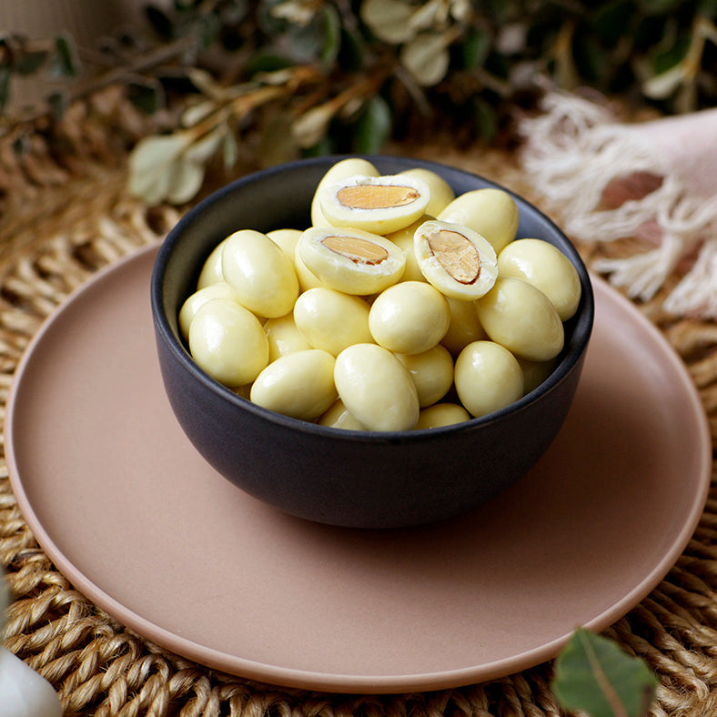 White Chocolate Almonds, Melbourne-made chocolate-coated almonds from Sweet Addiction Confectionery