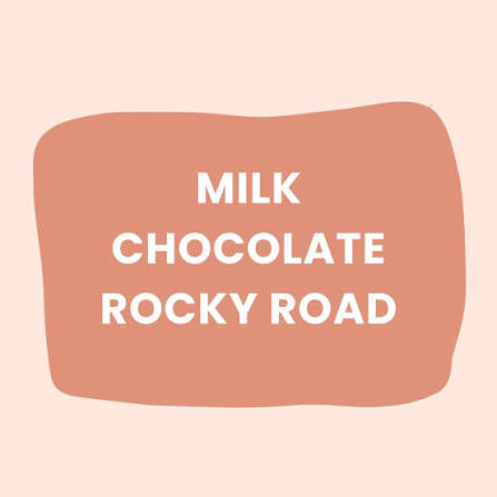Milk chocolate rocky road with marshmallow, Turkish delight, coconut and peanuts