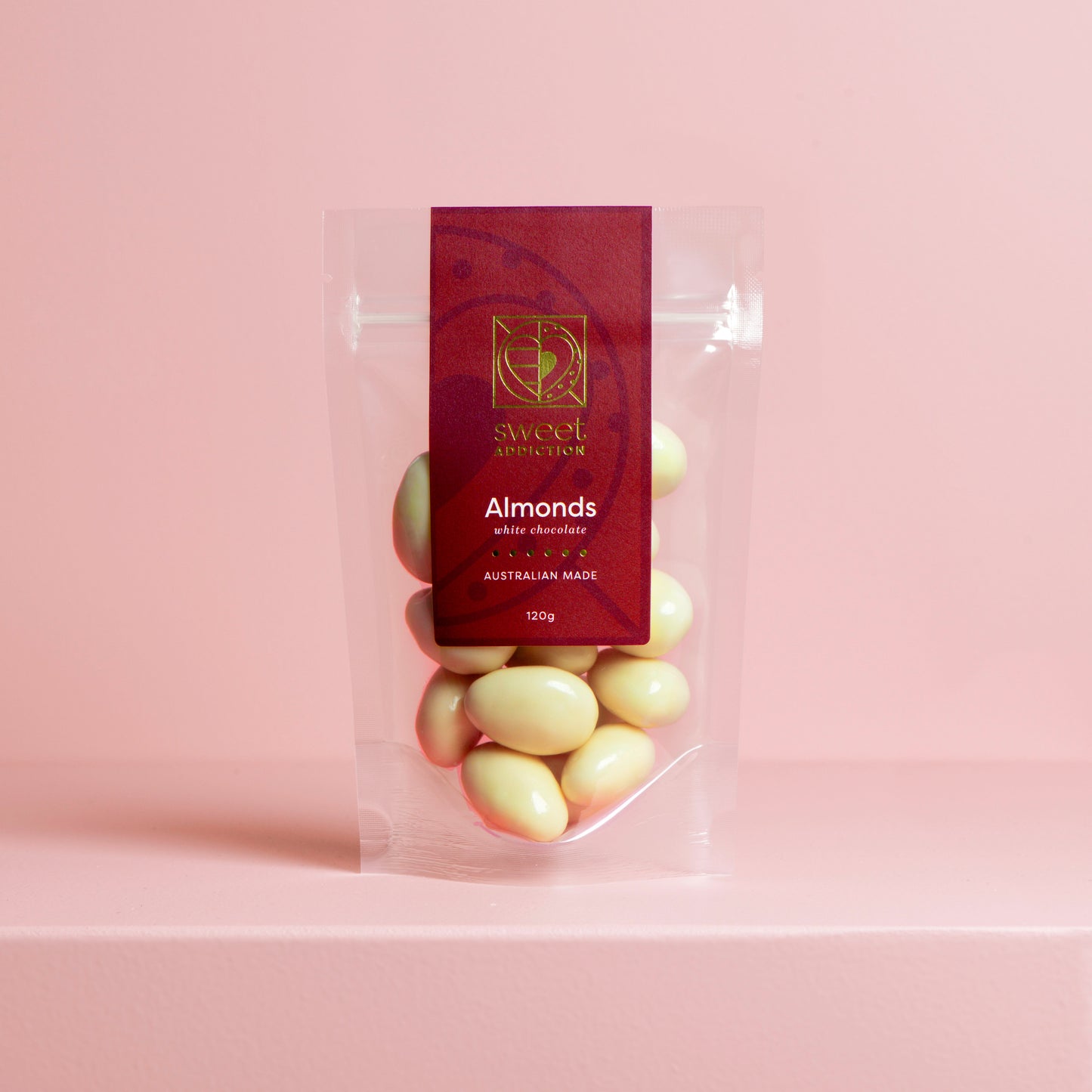 Red Label White Chocolate Almonds, limited-edition Christmas chocolate confectionery from Sweet Addiction Confectionery