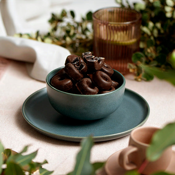 Dark Chocolate Aniseed Rings, Melbourne-made chocolate-coated lolly from Sweet Addiction Confectionery