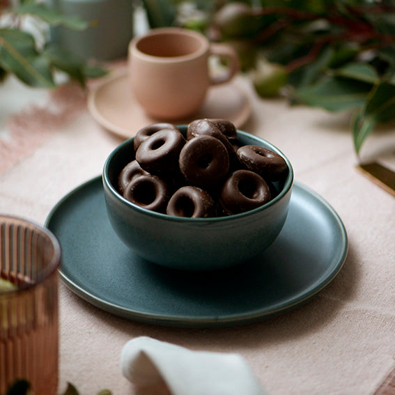 Dark Chocolate Aniseed Rings, Melbourne-made chocolate-coated lolly from Sweet Addiction Confectionery