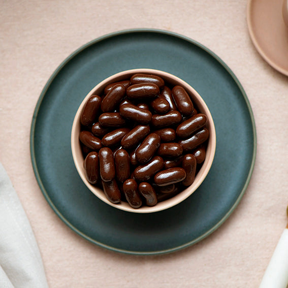 Dark Chocolate Licorice Bullets, Melbourne-made chocolate confectionery from Sweet Addiction Confectionery