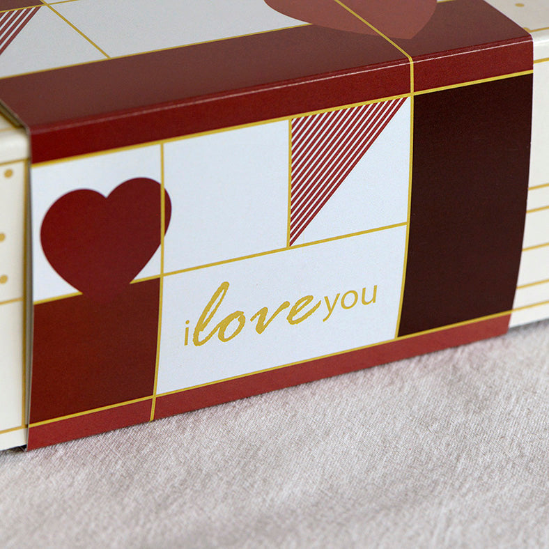 I Love You gift box sleeve, free occasion wrap included with a Sweet Addiction Confectionery gift box