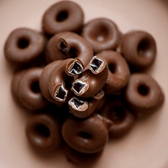 Milk Chocolate Aniseed Rings, Melbourne-made chocolate confectionery from Sweet Addiction Confectionery