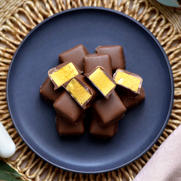 Milk Chocolate Honeycomb, gluten free, Melbourne-made chocolate confectionery from Sweet Addiction Confectionery