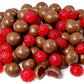 Milk Chocolate Raspberries, Melbourne-made chocolate-coated raspberry lollies from Sweet Addiction Confectionery