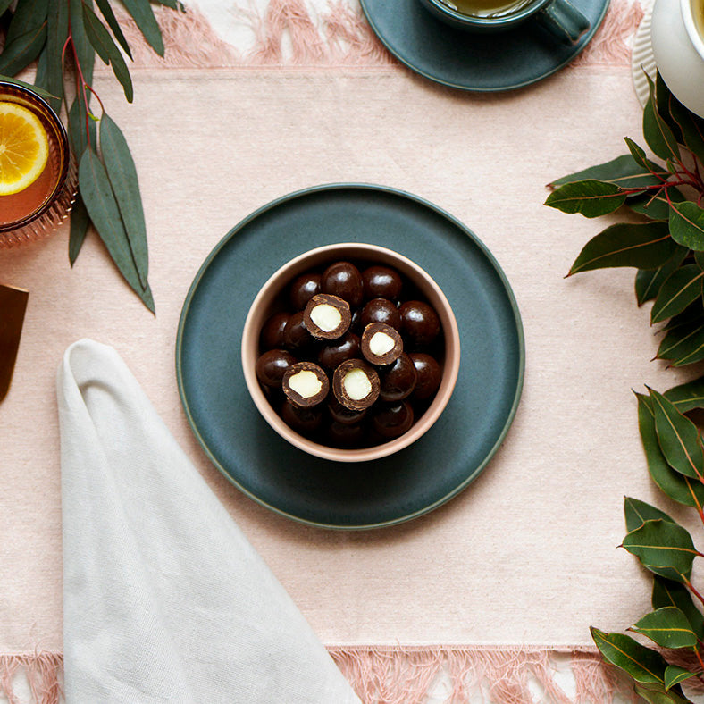 VEGAN Dark Chocolate Macadamias, Melbourne-made vegan chocolate confectionery from Sweet Addiction Confectionery