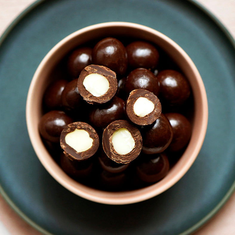 VEGAN Dark Chocolate Macadamias, Melbourne-made vegan chocolate confectionery from Sweet Addiction Confectionery