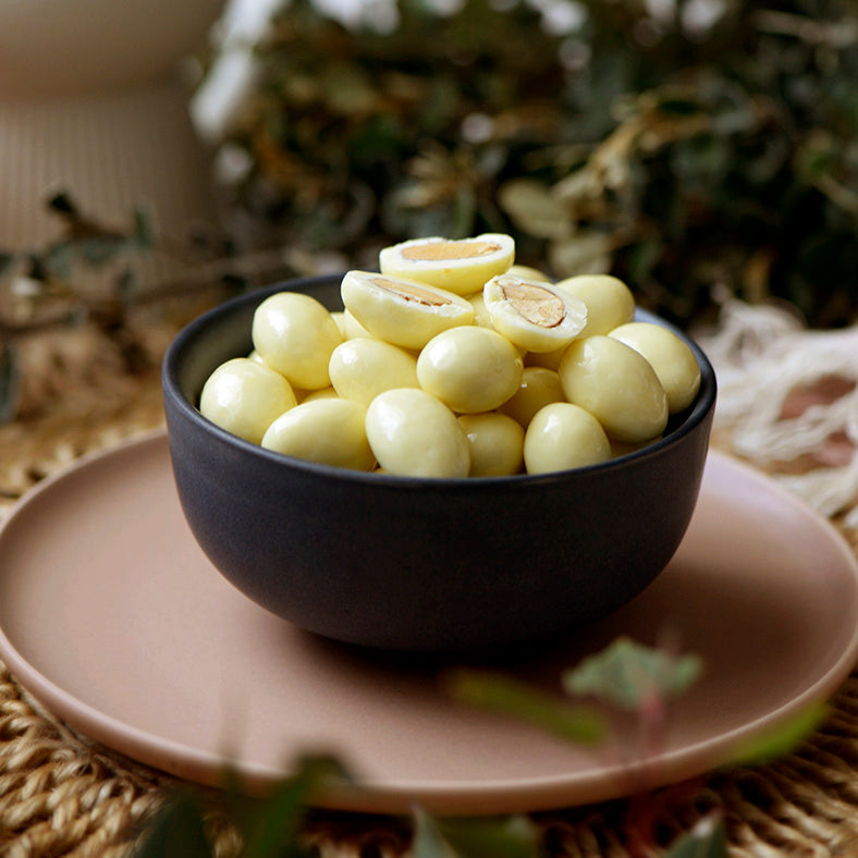 White Chocolate Almonds, Melbourne-made chocolate-coated almonds from Sweet Addiction Confectionery