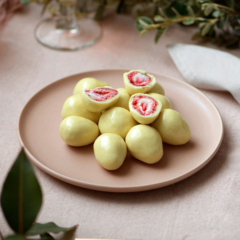 White Chocolate Freeze Dried Strawberries, made in Melbourne, Australia