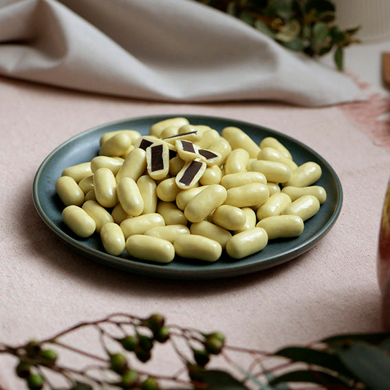 White Chocolate Licorice Bullets, Melbourne-made chocolate confectionery from Sweet Addiction Confectionery